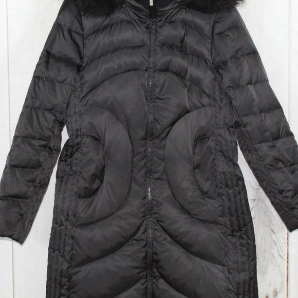 Nautica Black Quilted Insulated Removable Faux Fur Down Puffer Jacket Size M - Picture 4 of 13